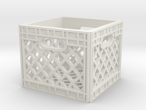 1:10 Scale Milk Crate in White Natural Versatile Plastic: 1:10