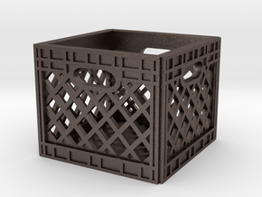 1:10 Scale Milk Crate in Polished Bronzed-Silver Steel: 1:12