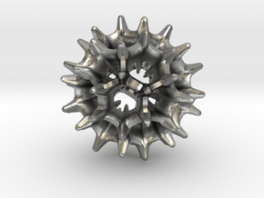 virus I 27mm in Natural Silver