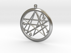 Sigil of the Gates keychain 4.5cm in Natural Silver