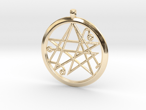 Sigil of the Gates keychain 4.5cm in 14K Yellow Gold
