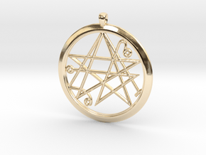 Sigil of the Gates keychain 4.5cm in 14k Gold Plated Brass