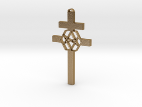 Thelema Cross in Polished Gold Steel