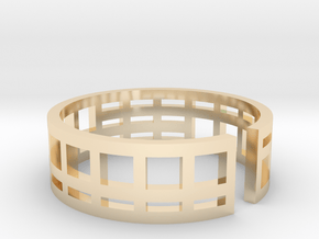 Architecture ring Corbusier Unité d'Hab size 7-8 in 14K Yellow Gold
