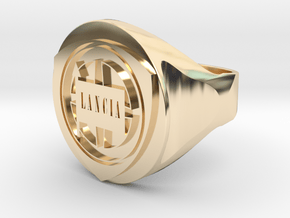 Lancia College Ring in 14k Gold Plated Brass