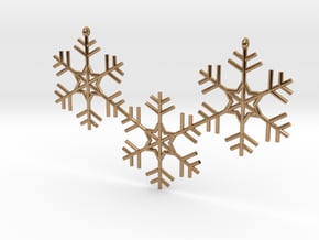 Snowflakes Necklace in Polished Brass
