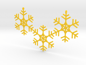Snowflakes Necklace in Yellow Processed Versatile Plastic