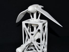 Mechanical Bird Automaton in White Natural Versatile Plastic