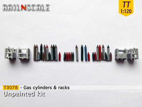 Gas cylinders and racks (TT 1:120) in Tan Fine Detail Plastic