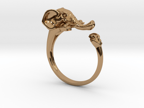 Elephant Ring in Polished Brass