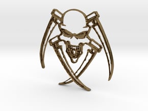 skull Pendant in Natural Bronze: Medium