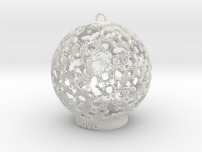 love Ornament in White Natural Versatile Plastic: Small