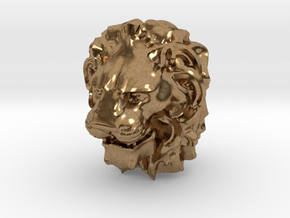 Lion Head in Natural Brass