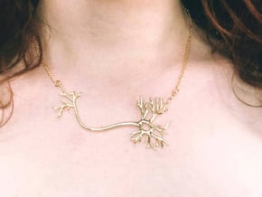 Neuron Necklace  in 14k Gold Plated Brass