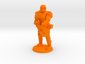 Super Soldier with Heavy weapon in Orange Processed Versatile Plastic