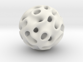 Space Ball in White Natural Versatile Plastic