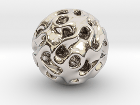 Space Ball in Rhodium Plated Brass
