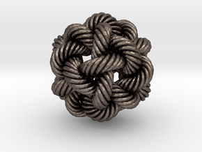 Rope Bead (L) in Polished Bronzed Silver Steel