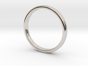 Simple wedding ring 2x1.1mm in Rhodium Plated Brass: 5 / 49