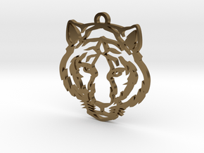 Tiger pendant in Polished Bronze