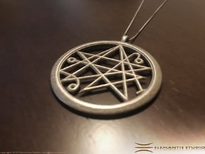 Sigil of the Gates Pendant 4.5cm in Polished Nickel Steel