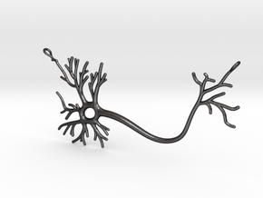Neuron Necklace  in Polished and Bronzed Black Steel
