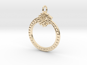 Lion-headed Ouroboros in 14k Gold Plated Brass