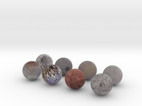 Moon and Dwarf Planet Pack 3 in Full Color Sandstone