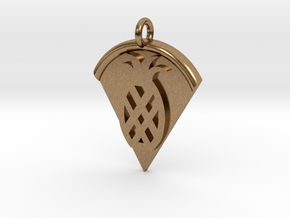 Pineapple Pizza Pendant in Natural Brass