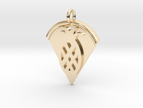 Pineapple Pizza Pendant in 14k Gold Plated Brass