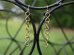 Infinity Chain Earrings in Natural Brass (Interlocking Parts)