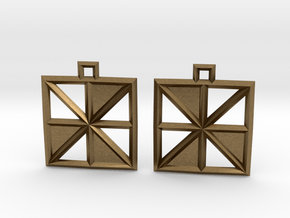 Square Alcove Earrings in Natural Bronze