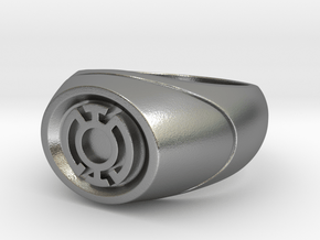 22.2 mm Blue Lantern Ring - WotGL in Natural Silver