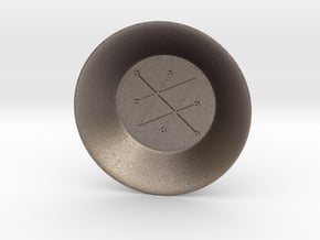 Seal of Saturn Charging Bowl (small) in Polished Bronzed Silver Steel