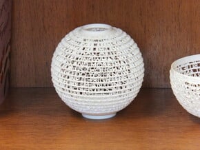 Customizable Spherical Vase in White Natural Versatile Plastic