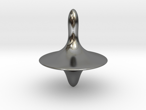 UFO Spinning Top in Fine Detail Polished Silver