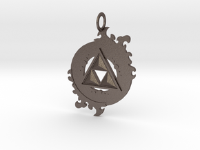 Triforce Pendant in Polished Bronzed Silver Steel