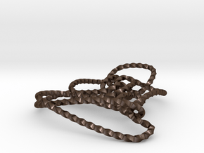Thistlethwaite unknot (Twisted square) in Polished Bronze Steel: Extra Small