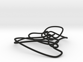 Thistlethwaite unknot (Rope) in Black Natural Versatile Plastic: Small
