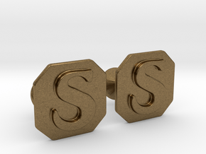 Monogram Cufflinks S in Natural Bronze
