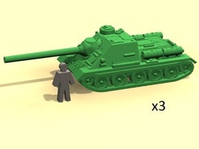 6mm SU-100 tank hunter (3) in Tan Fine Detail Plastic