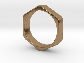 Hex Nut Ring - Size 10 in Natural Brass