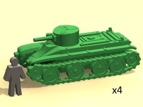 6mm BT-2 tanks in Tan Fine Detail Plastic