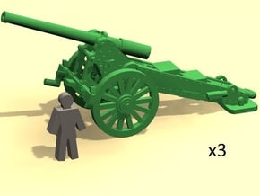 6mm scale De Bange cannon 155mm 1877 (3) in Tan Fine Detail Plastic