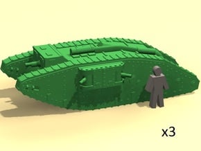 6mm WW1 Mk.IV Female tank (Britain) in Smoothest Fine Detail Plastic