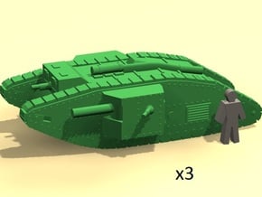 6mm WW1 Mk.IV Male tank in Smoothest Fine Detail Plastic