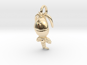 Copepod Pendant in 14k Gold Plated Brass