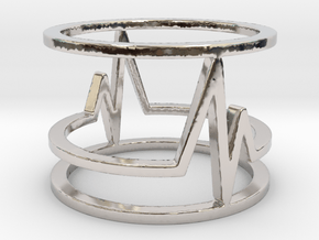 Beat-Ring in Rhodium Plated Brass: Extra Small