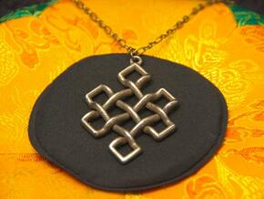 Endless Knot Pendant in Polished Bronzed Silver Steel