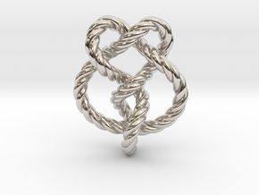 Miller institute knot (Rope) in Rhodium Plated Brass: Extra Small